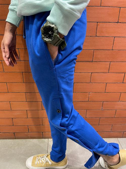 Royal Blue Trackpant with Side Buttons