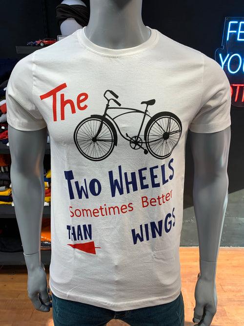 White Cycle Printed T-shirt