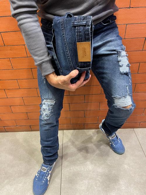Dark Blue Torn Jeans