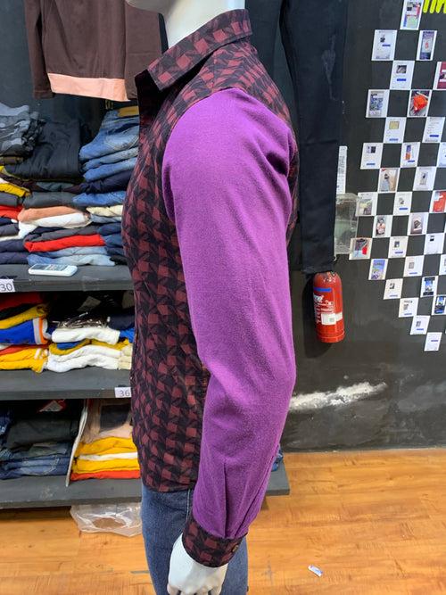 Purple Combination Checks with Plain Shirt