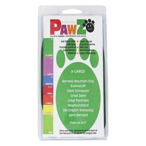 Pawz Waterproof Dog Boots - X Large - Green 12 PCS