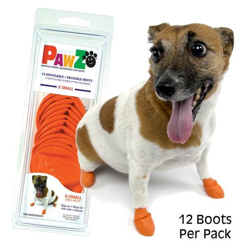 Pawz Waterproof Dog Boots - X Small - Orange 12 PCS