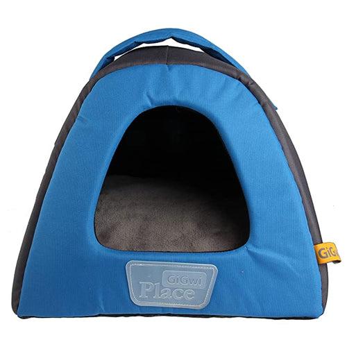 Gigwi Blue & Gray Canvas Plush TPR Place Pet House For Dogs & Cats