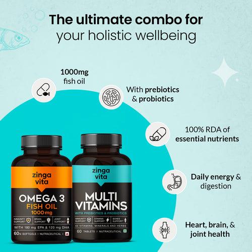 Multivitamins with Omega 3 + Probiotics