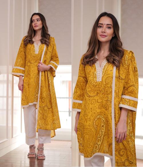 Mustard Paisley Suit Set