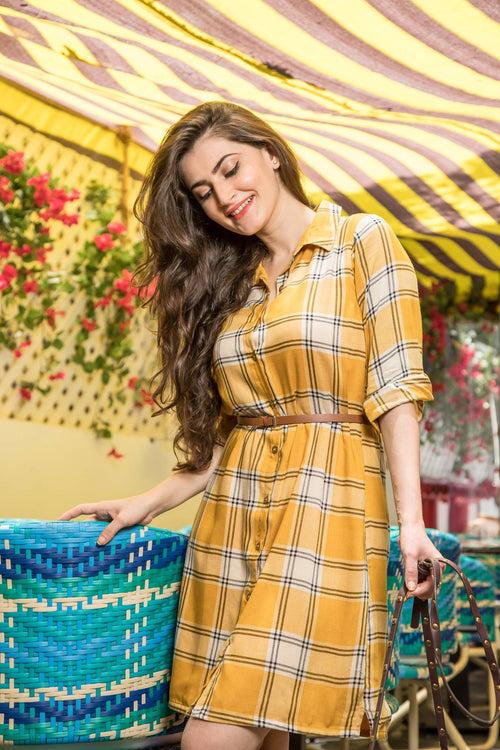 Mustard Shirt Dress