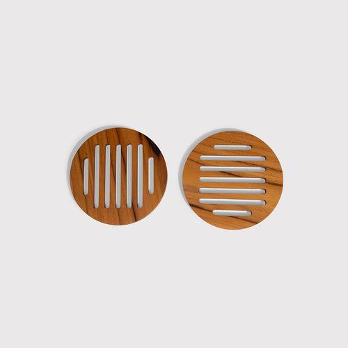 Teak Wooden Trivet - Round