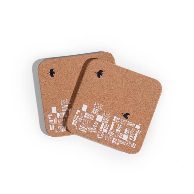 Birds-In-Flight Cork Trivets (Set of 2)