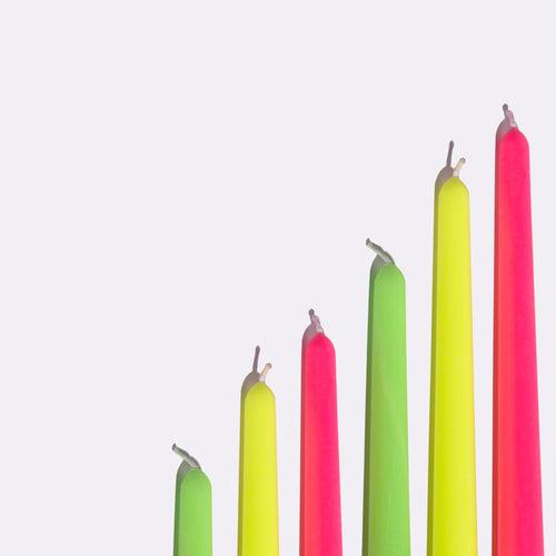 Neon Taper Candles - Set of 2