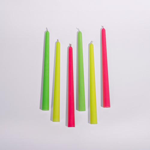 Neon Taper Candles - Set of 2