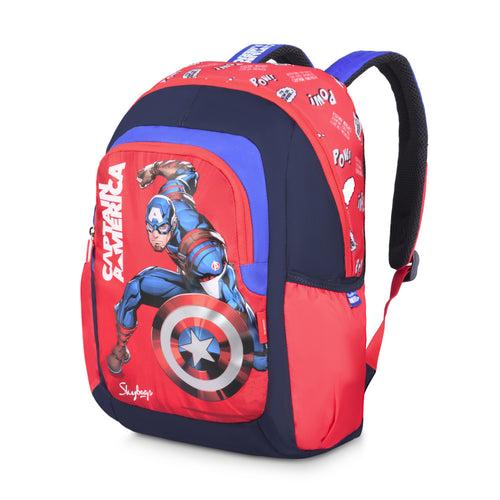 Skybags Captain America Champ "02 School Backpack Red And Blue"