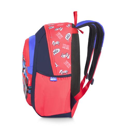 Skybags Captain America Champ "02 School Backpack Red And Blue"