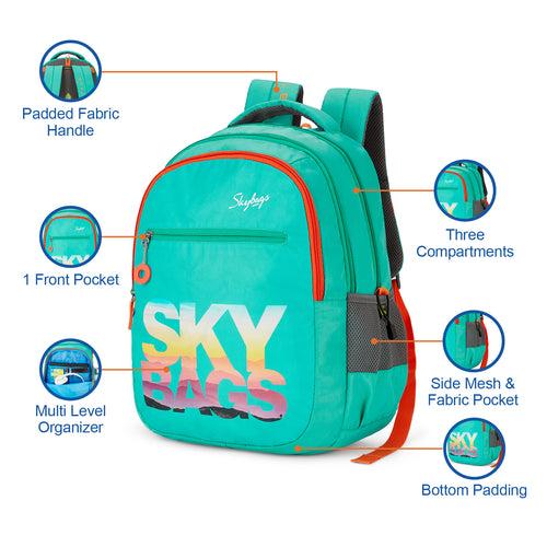 Skybags New Neon 22 "02 School Backpack Teal"