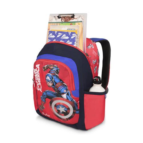 Skybags Captain America Champ "02 School Backpack Red And Blue"