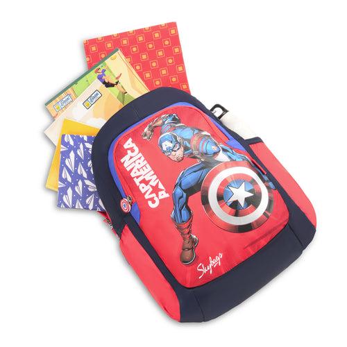 Skybags Captain America Champ "02 School Backpack Red And Blue"