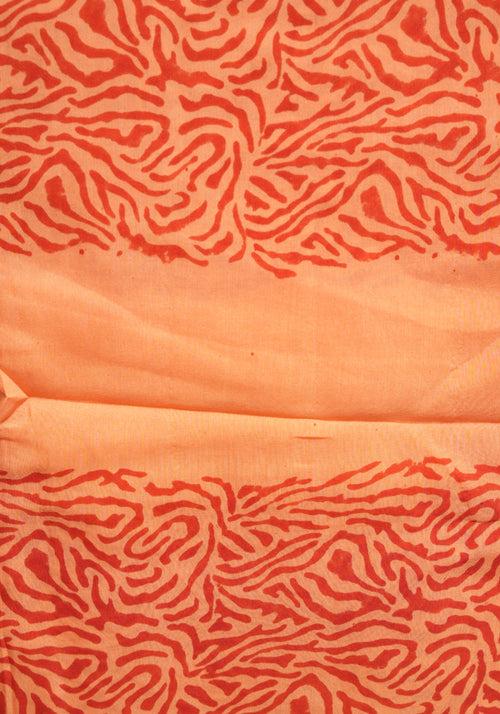 Red and Orange Unstitched Georgette Salwar Set