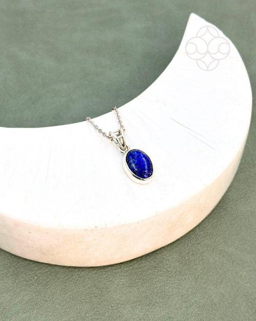 Light-Coded Lapis Lazuli Silver Pendant