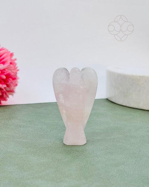 Light-Coded Rose Quartz Bedside Angel