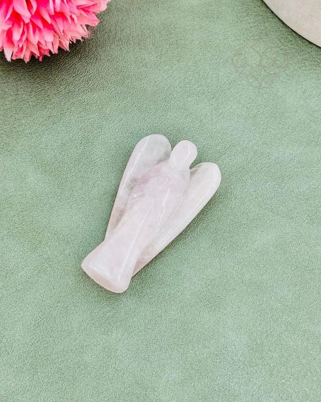 Light-Coded Rose Quartz Bedside Angel