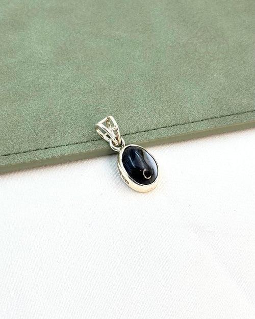 Light-Coded Black Sulemani Silver Pendant