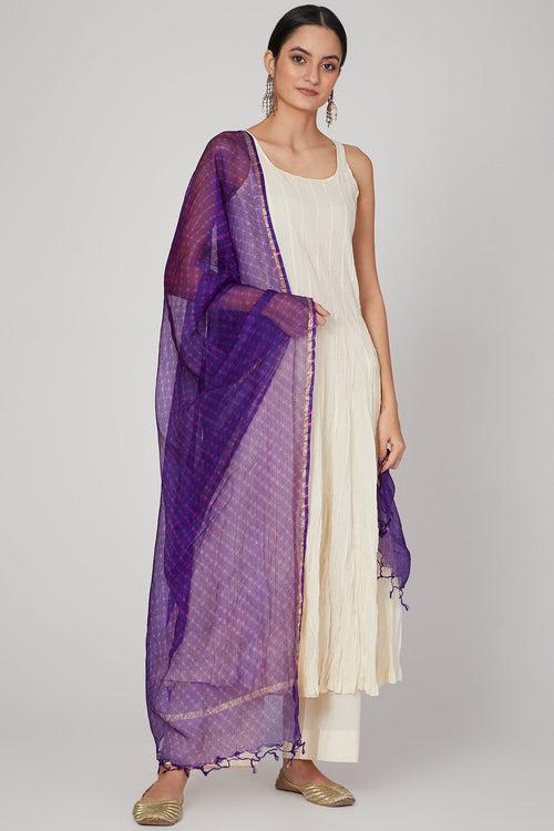 Purple Hand Dyed Dupatta