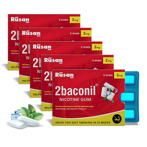 2baconil Nicotine Gum 2mg N9 <br> ( pack of 5)