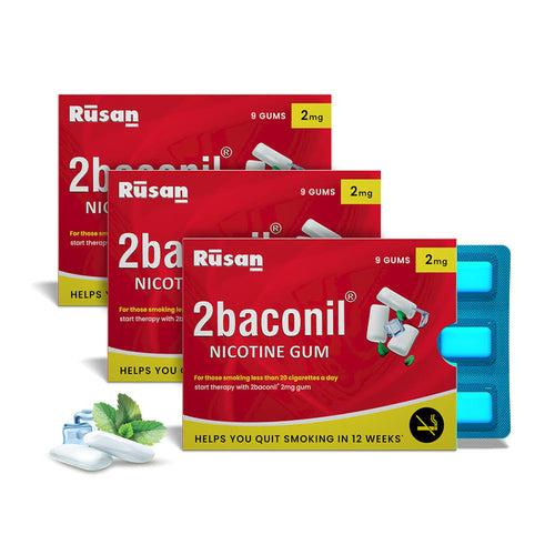 2baconil Nicotine Gum 2mg N9 <br> ( pack of 3)