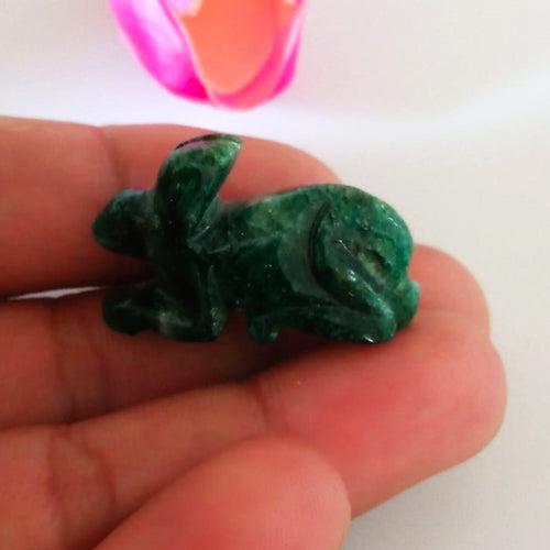 Carved Green Aventurine Rabbit