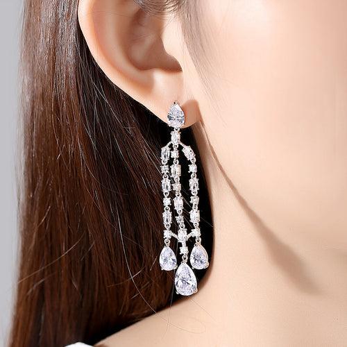 Swiss Zircon Dangle Earrings