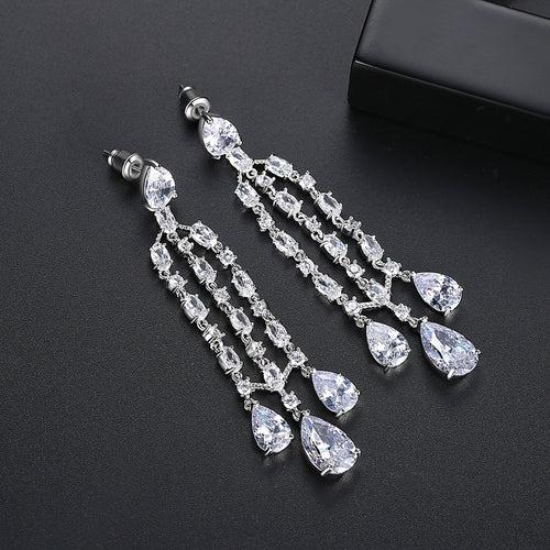 Swiss Zircon Dangle Earrings