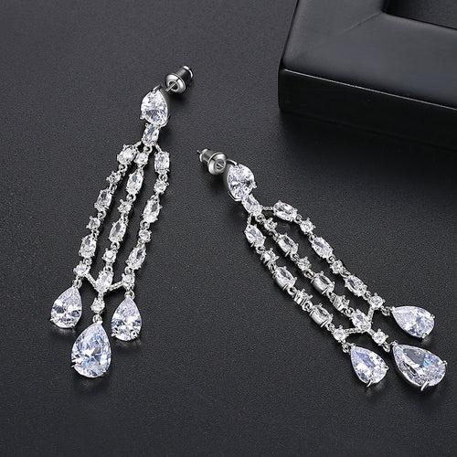 Swiss Zircon Dangle Earrings