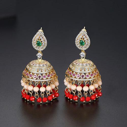 Multi Color Big Tassel Jhumkas