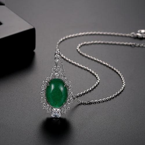 Jade CZ Pendant with Chain