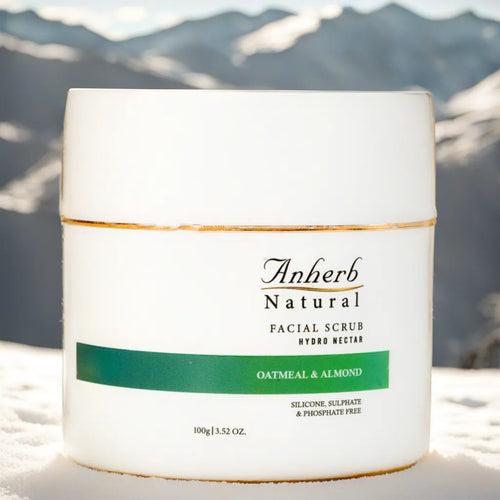 Anherb Natural Hydro Nectar Face Scrub - 100g | Exquisite Oatmeal & Almond Glow | Gentle Exfoliation