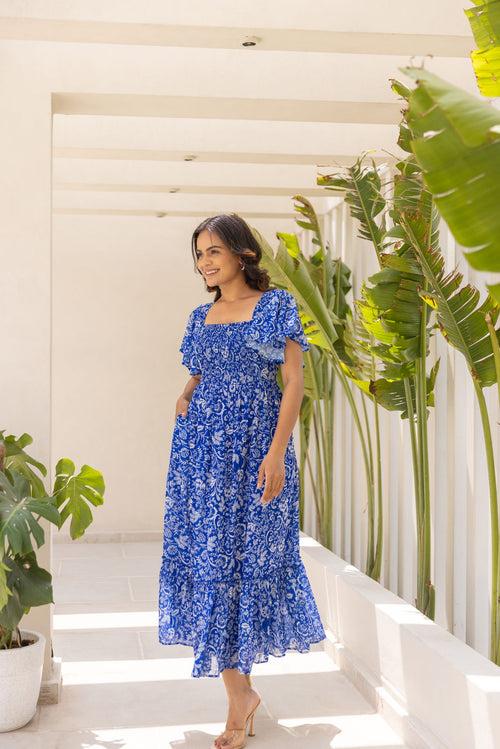 ELECTRIC BLUE TROPICAL MAXI