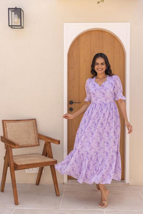 LILAC PRINTED MAXI