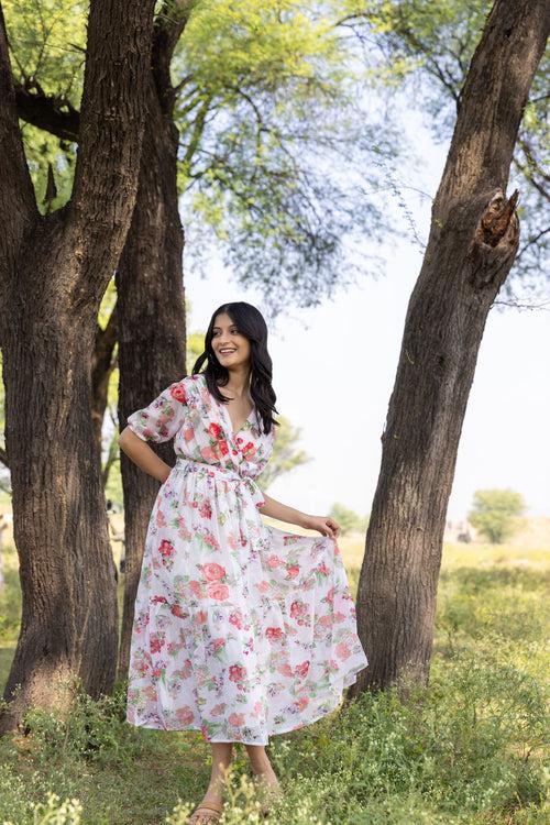 WHITE LAYERED MAXI