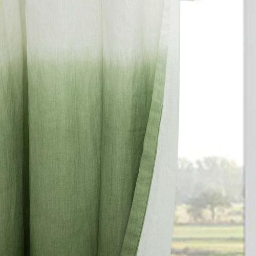 Olive Green Ombre Linen Curtain