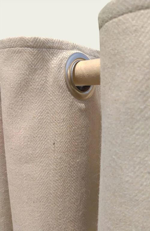 Herringbone Wool Curtains With Grommets