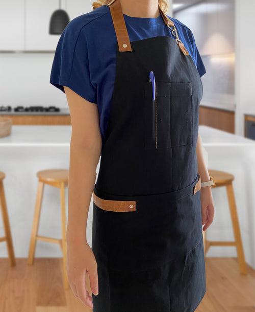 Custom Cooking Apron For Women With Leather Straps