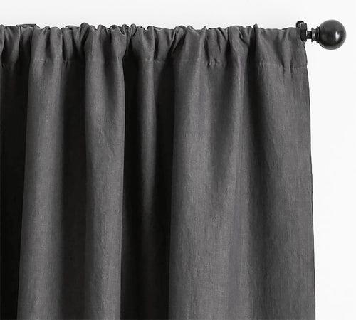 Charcoal Gray Linen Curtains