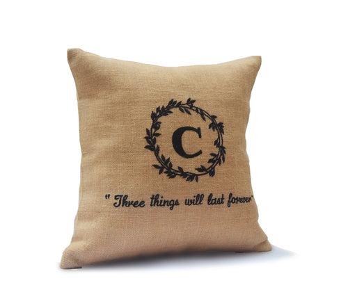 Family Initial and Est. Date Pillow