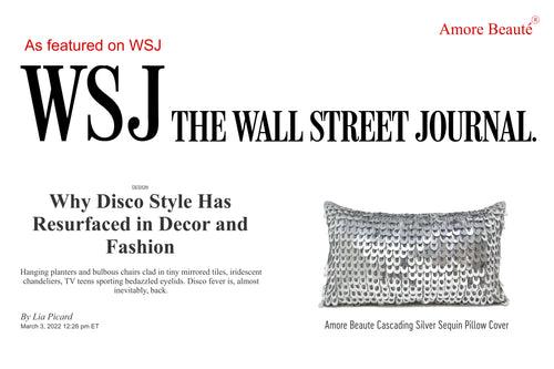 Cascading Silver Sequin Pillow Cover