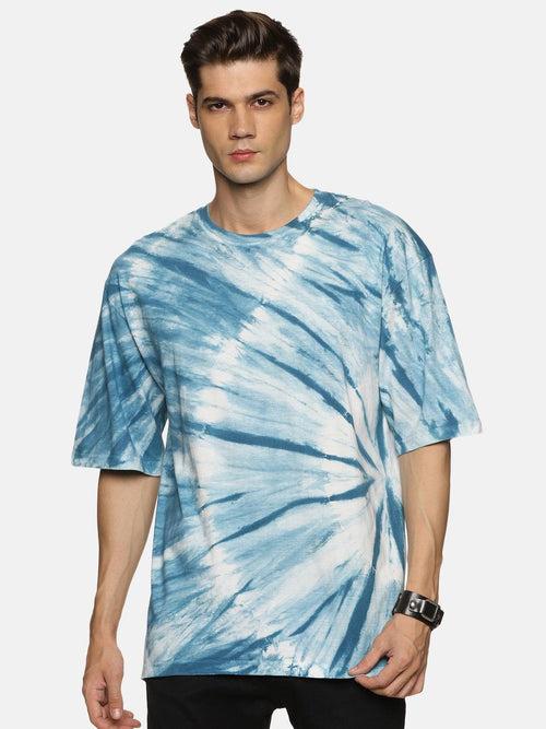 Impackt Men's Oversized Tie & Dye Printed Short Sleeve T-Shirt