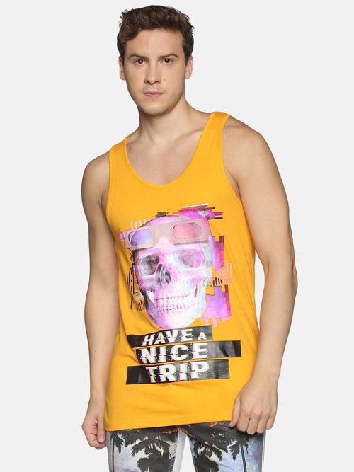 Kultprit Cotton Men Graphic Print Sleeveless T-Shirt