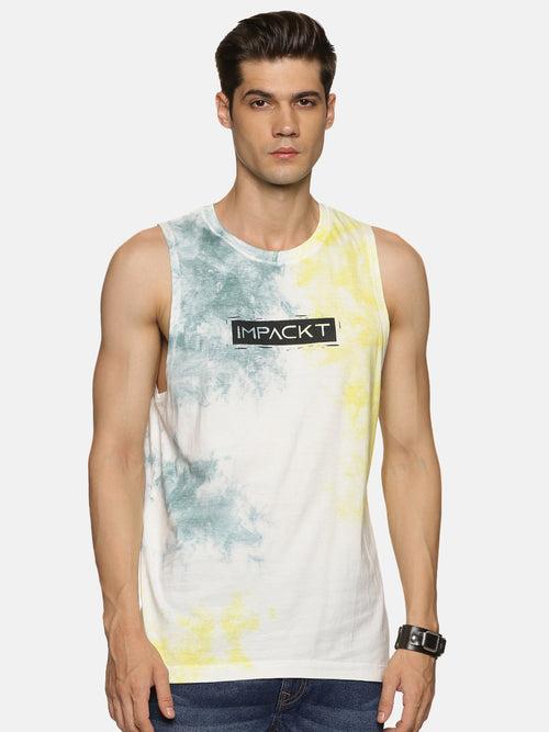 Impackt Men's Regular Tie & Dye Printed Tank