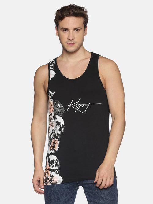 Kultprit Cotton Men Graphic Print Sleeveless T-Shirt