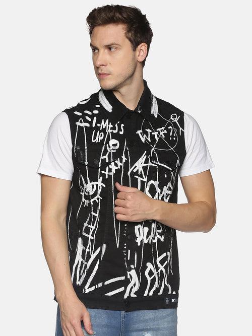 Kultprit Allover print sleeveless jacket