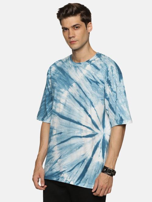 Impackt Men's Oversized Tie & Dye Printed Short Sleeve T-Shirt