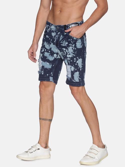 Kultprit Allover tie-dye wash Blue shorts